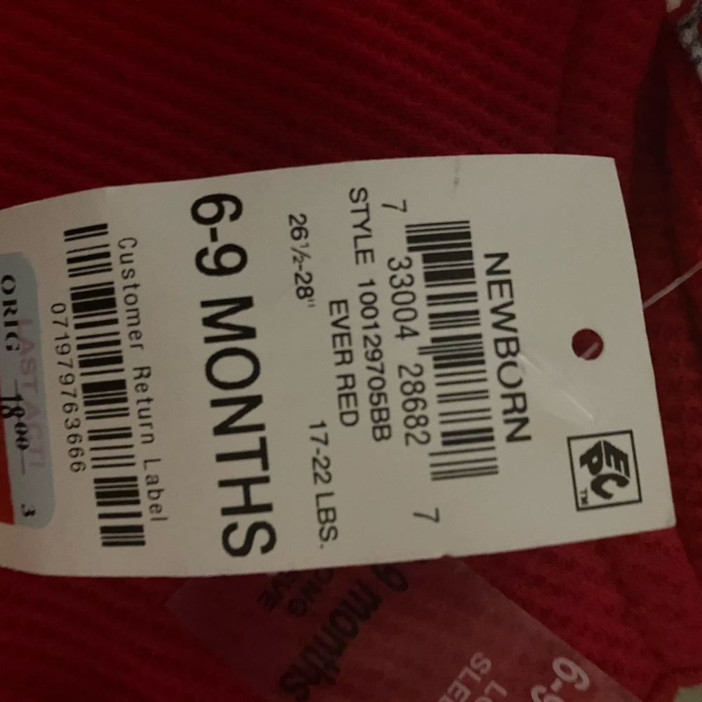 NWT  Red Waffle Knit Hoodie 2 Front Pockets Button Front 6-9M First Impressions - Picture 8 of 11